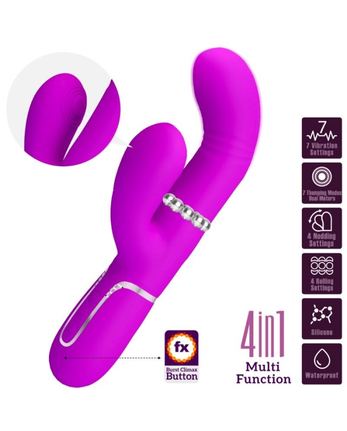 PRETTY LOVE - VIBRADOR PUNTO G MULTIFUNCIÓN FUCSIA