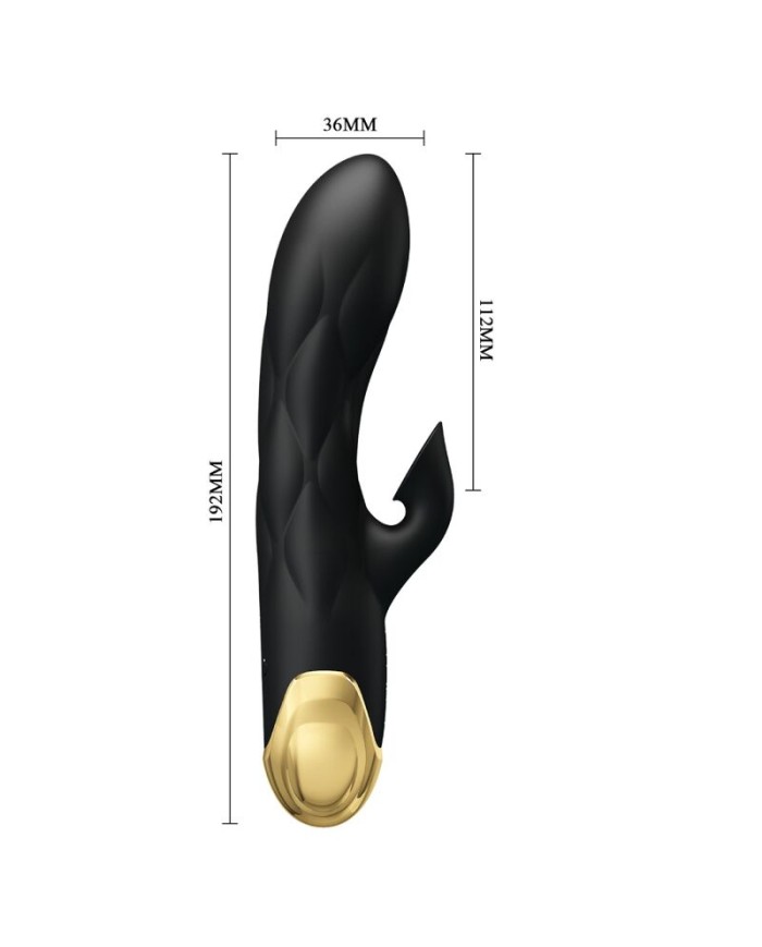 PRETTY LOVE - VIBRADOR DE LUJO BAÑADO EN ORO RECARGABLE NEGRO