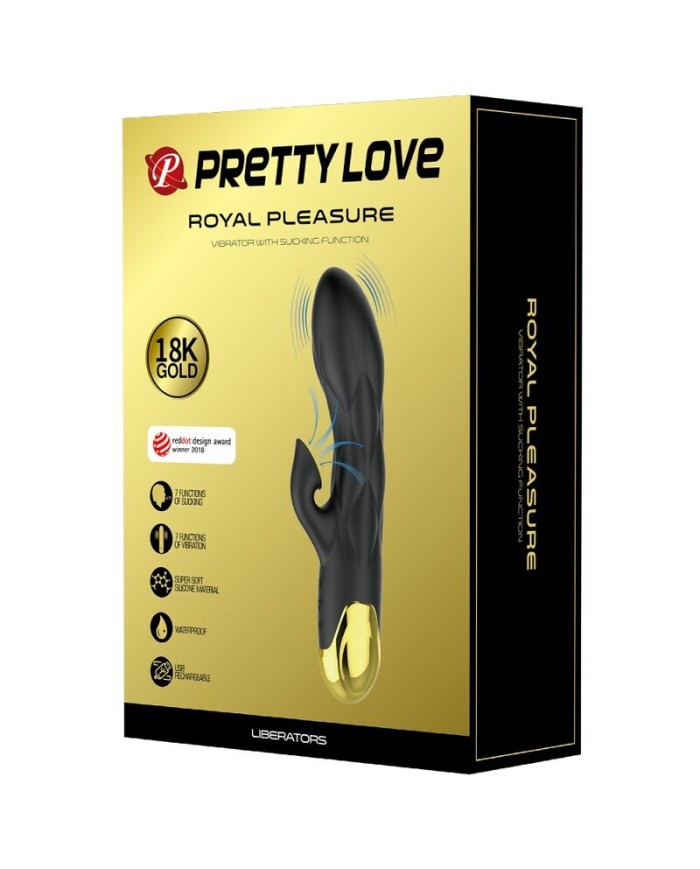 PRETTY LOVE - VIBRADOR DE LUJO BAÑADO EN ORO RECARGABLE NEGRO