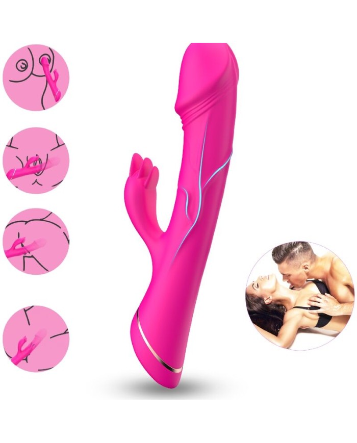 ARMONY - DILDO VIBRADOR RABBIT SILICONA FUCSIA