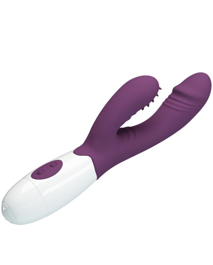 PRETTY LOVE - BUTTERFLY KISS VIBRADOR RABBIT & ESTIMULADOR PUNTO G MORADO