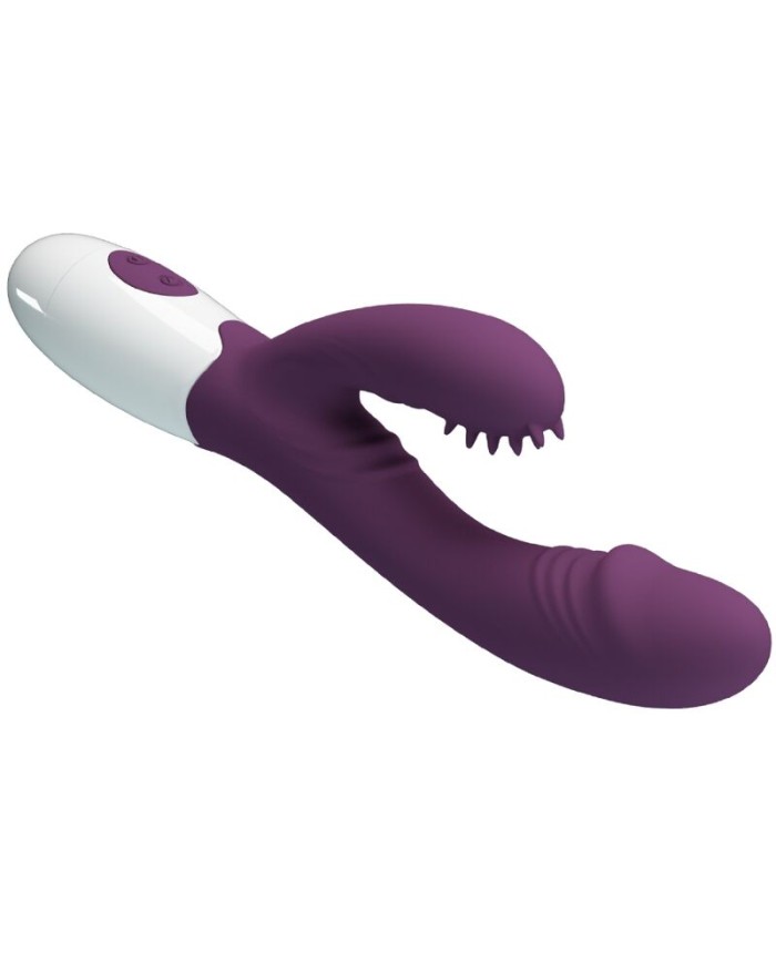 PRETTY LOVE - BUTTERFLY KISS VIBRADOR RABBIT & ESTIMULADOR PUNTO G MORADO