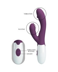 PRETTY LOVE - BUTTERFLY KISS VIBRADOR RABBIT & ESTIMULADOR PUNTO G MORADO