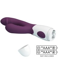 PRETTY LOVE - BUTTERFLY KISS VIBRADOR RABBIT & ESTIMULADOR PUNTO G MORADO