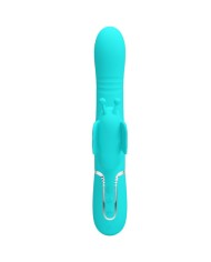 PRETTY LOVE - VIBRADOR RABBIT MULTIFUNCIÓN 4 EN 1 MARIPOSA VERDE AGUA