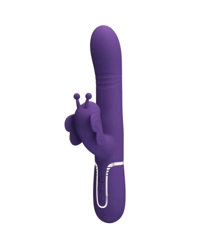 PRETTY LOVE - VIBRADOR RABBIT MULTIFUNCIÓN 4 EN 1 MARIPOSA MORADO