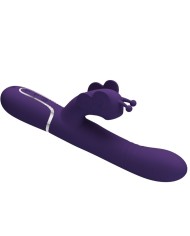 PRETTY LOVE - VIBRADOR RABBIT MULTIFUNCIÓN 4 EN 1 MARIPOSA MORADO