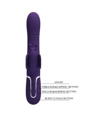 PRETTY LOVE - VIBRADOR RABBIT MULTIFUNCIÓN 4 EN 1 MARIPOSA MORADO