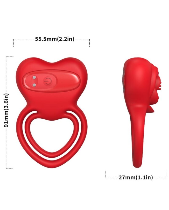 ARMONY - ANILLO VIBRADOR CORAZÓN ROJO