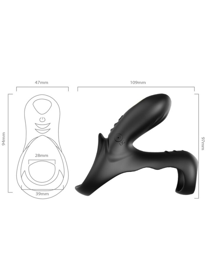 ARMONY - RANGER ANILLO DOBLE VIBRADOR PAREJA NEGRO