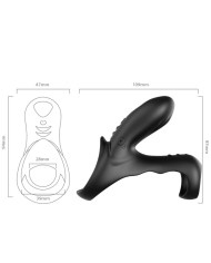 ARMONY - RANGER ANILLO DOBLE VIBRADOR PAREJA NEGRO