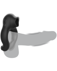 ARMONY - ANILLO VIBRADOR SILICONA 3 MOTORES RECARGABLE NEGRO - DORADO