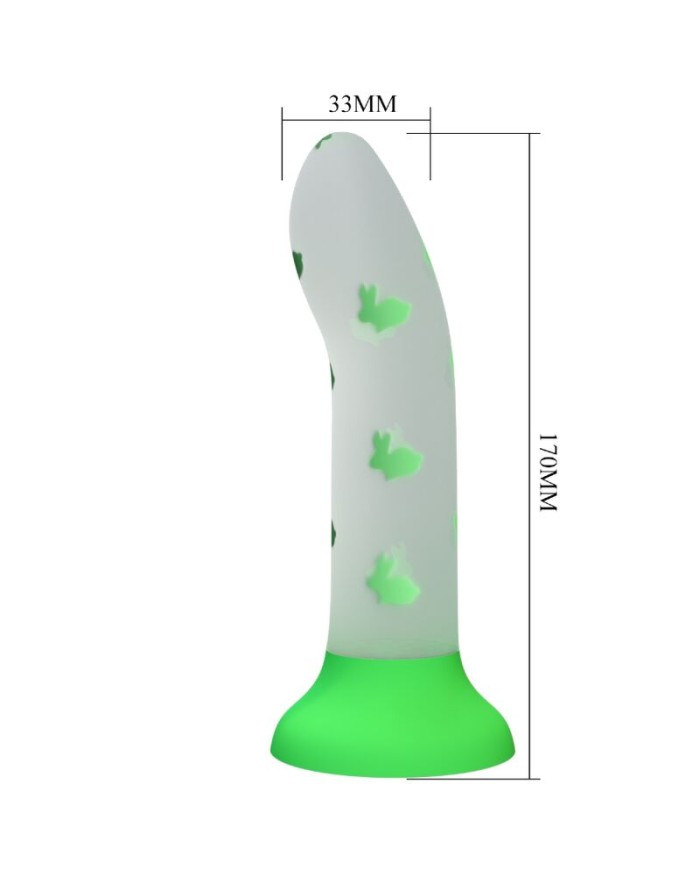 PRETTY LOVE - MAGICAL NIGHTFALL DILDO SIN VIBRACIÓN LUMINOSO VERDE