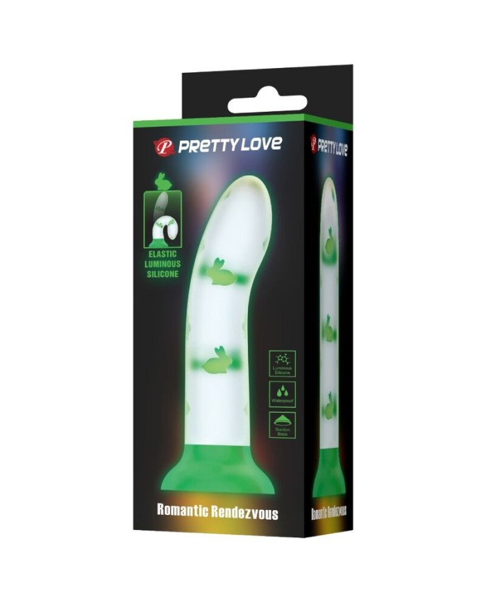 PRETTY LOVE - MAGICAL NIGHTFALL DILDO SIN VIBRACIÓN LUMINOSO VERDE