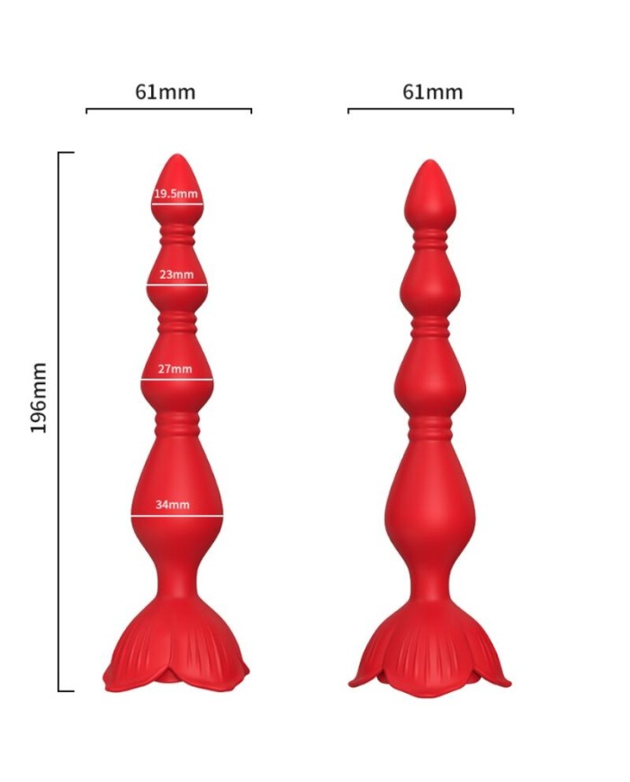 ARMONY - ROSA VIBRADOR PAGODA & PLUG ANAL ROJO