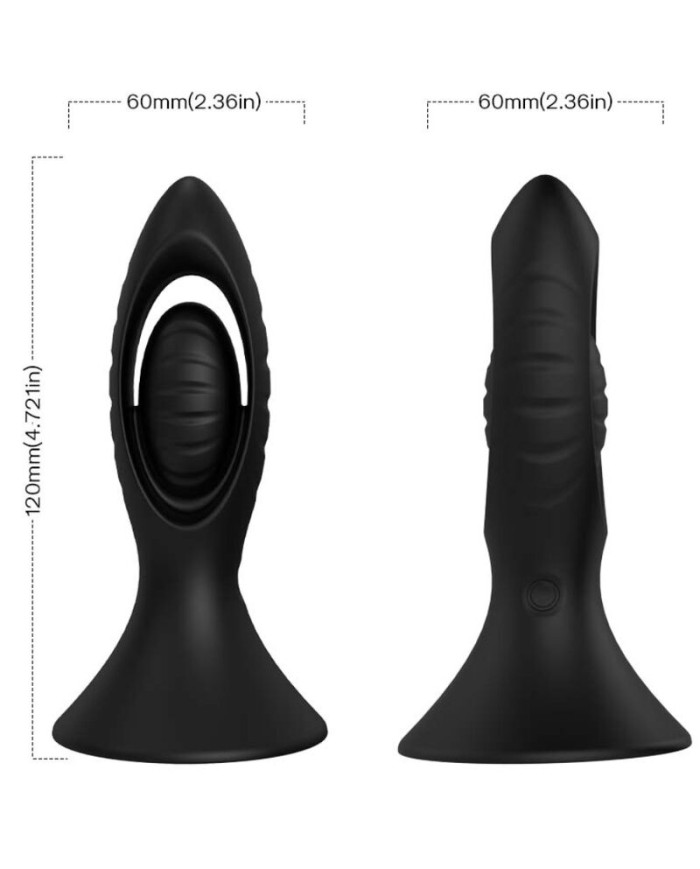 ARMONY - VIBRADOR & PLUG ANAL SILICONA NEGRO