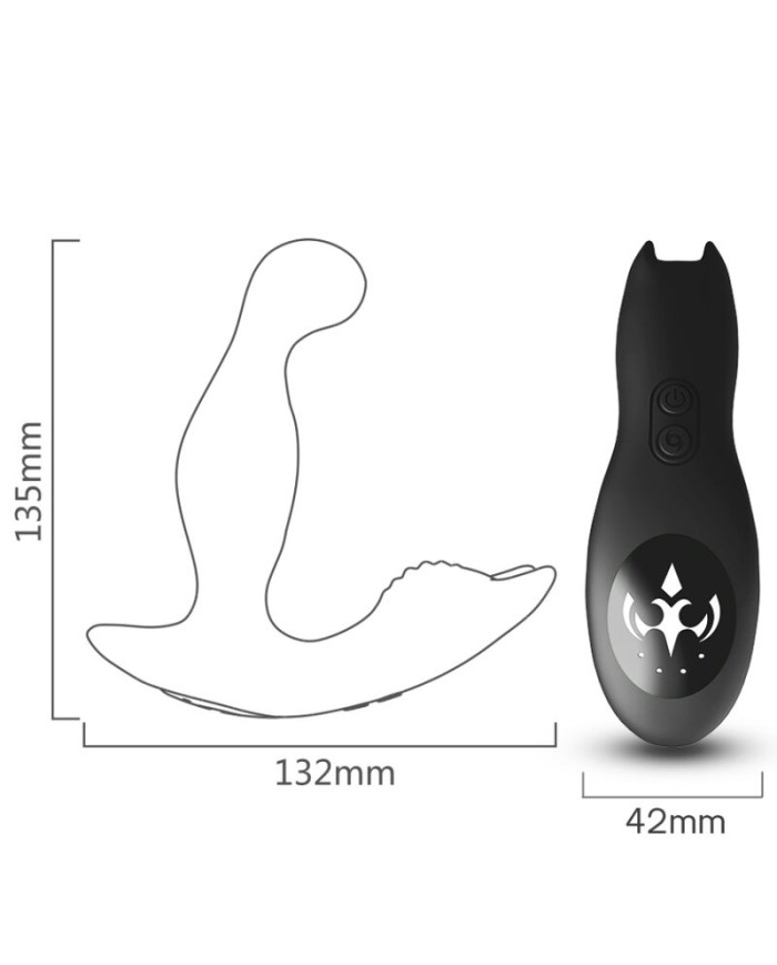 ARMONY - BAT KING VIBRADOR ANAL PROSTATA ROTADOR CONTROL REMOTO NEGRO