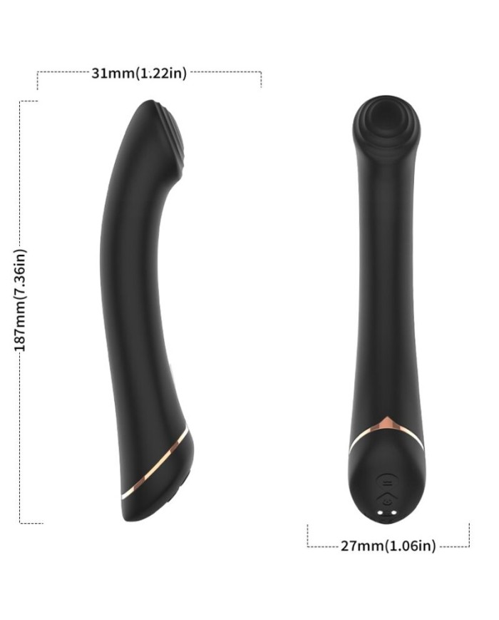 ARMONY - VIBRADOR CABEZA PLANA SILICONA NEGRO