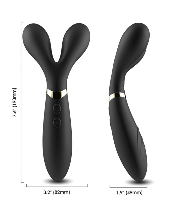 ARMONY - Y-WAND MASAJEADOR & VIBRADOR CABEZA DOBLE NEGRO