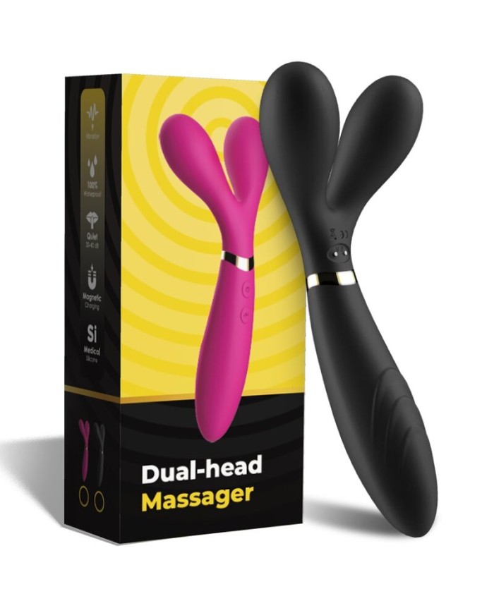 ARMONY - Y-WAND MASAJEADOR & VIBRADOR CABEZA DOBLE NEGRO