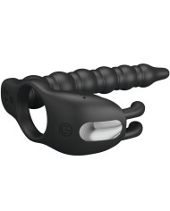 PRETTY LOVE - BLACKNEY ANILLO PENE CON PLUG VIBRADOR NEGRO