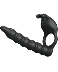 PRETTY LOVE - BLACKNEY ANILLO PENE CON PLUG VIBRADOR NEGRO