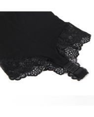 SUBBLIME - TEDDY DETALLE ENCAJE FLORAL NEGRO L/XL