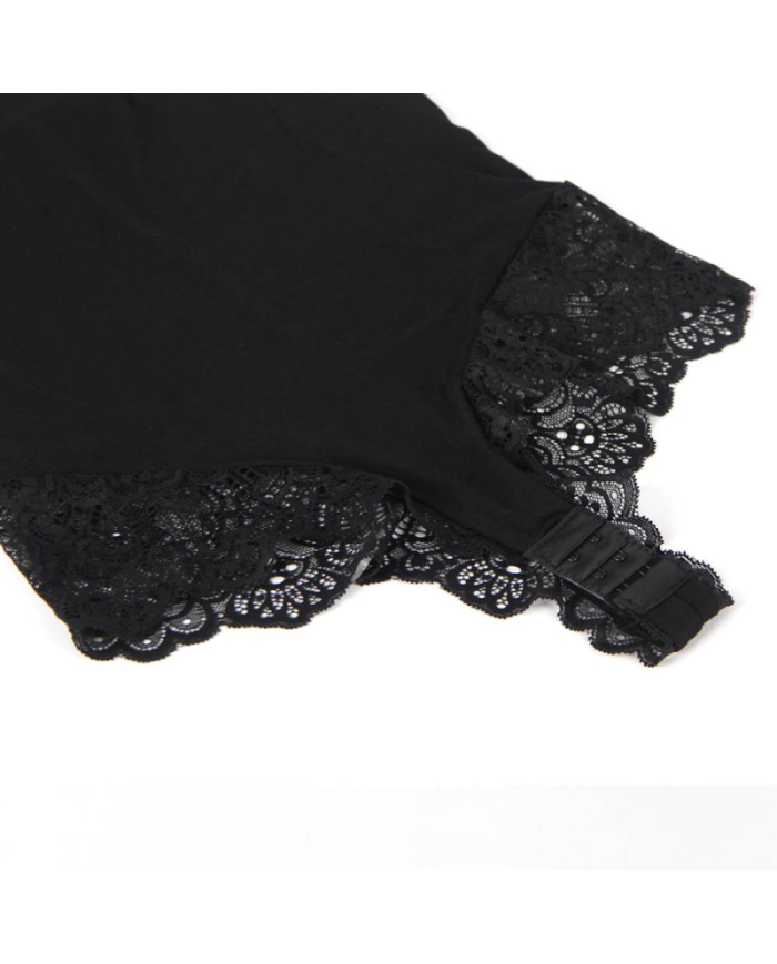 SUBBLIME - TEDDY DETALLE ENCAJE FLORAL NEGRO S/M