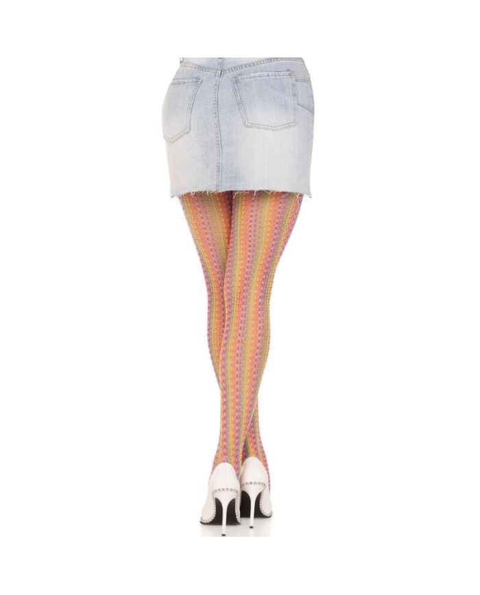 LEG AVENUE - MEDIAS DE CROCHET MULTICOLOR