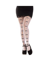 LEG AVENUE - MEDIAS REJILLA CRISTALIZADA NEGRO PLUS SIZE