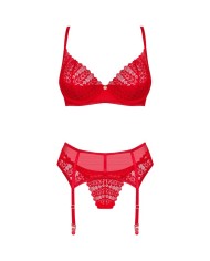 OBSESSIVE - INGRIDIA SET TRES PIEZAS ROJO XS/S