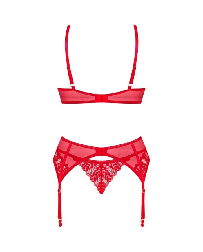 OBSESSIVE - INGRIDIA SET TRES PIEZAS ROJO XS/S