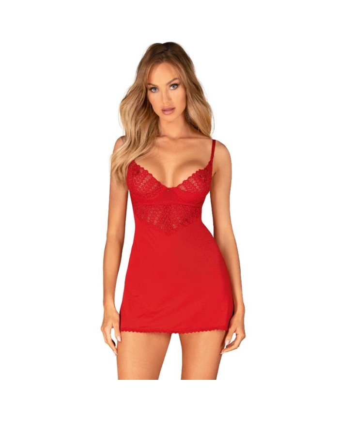 OBSESSIVE - INGRIDIA CHEMISE & TANGA ROJO XS/S