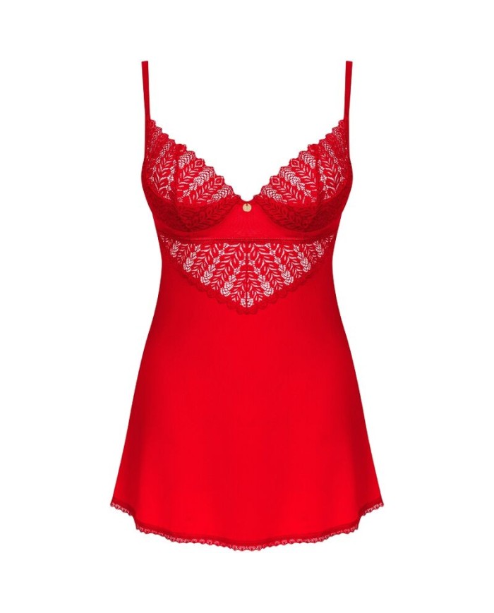 OBSESSIVE - INGRIDIA CHEMISE & TANGA ROJO XS/S