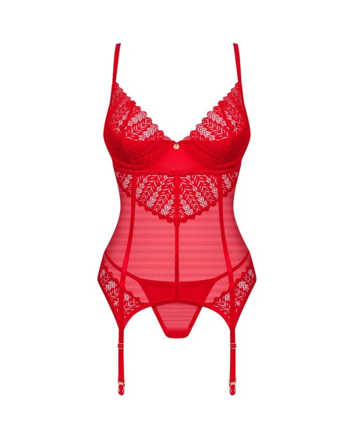 OBSESSIVE - INGRIDIA CORSET & TANGA ROJO XS/S