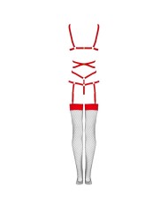 LIVCO CORSETTI FASHION - THIARA LC 20213 SET BODY + MEDIAS ROJA S/M