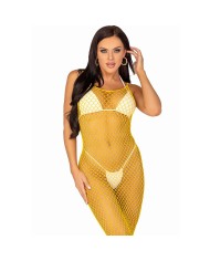 LEG AVENUE - VESTIDO DE REJILLA LARGO AMARILLO TALLA ÚNICA