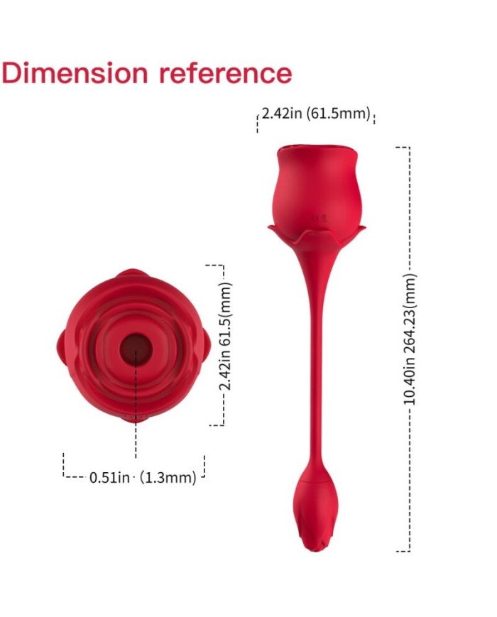 ARMONY - ROSA SUCCIONADOR DE CLITORIS & VIBRADOR 10 MODOS ROJO