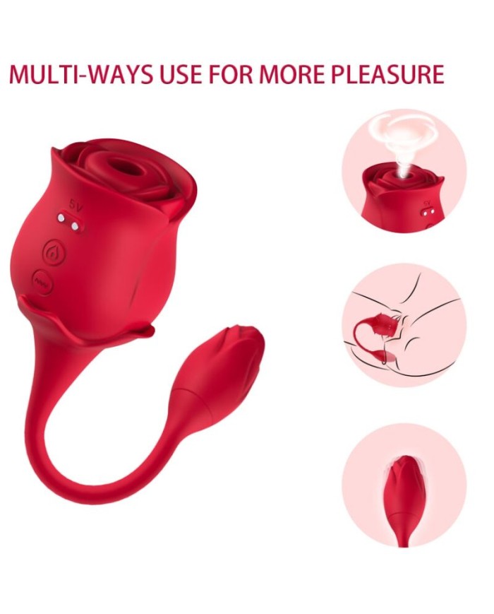 ARMONY - ROSA SUCCIONADOR DE CLITORIS & VIBRADOR 10 MODOS ROJO