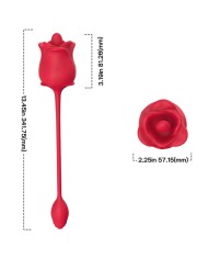 ARMONY - ROSA 2 EN 1 ESTIMULADOR SUCCIÓN & VIBRADOR 10 MODOS CON COLA ROJO